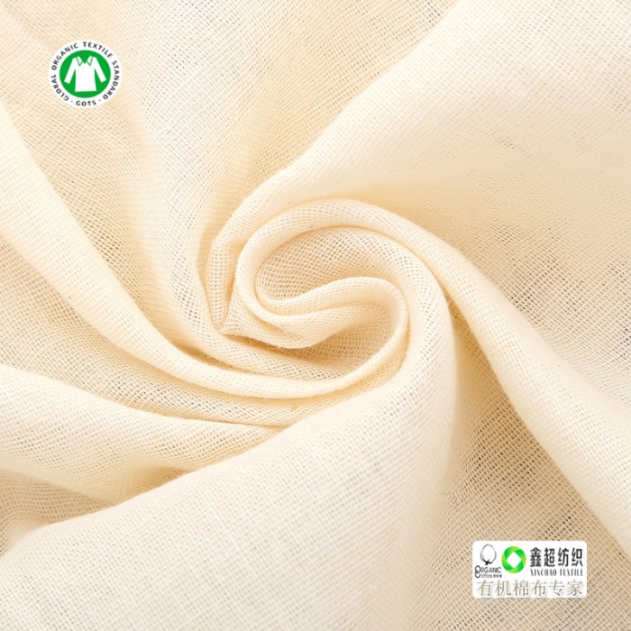 60s精梳纱布有机棉双层纱布10884胚布