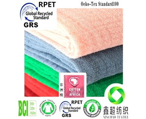 GRS再生棉88*64双层纱布梭织棉纱布装饰布环保再生棉胚布